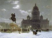 Vasily Surikov Monument to Peter the Great on Senate Squar in St.Petersburg oil painting